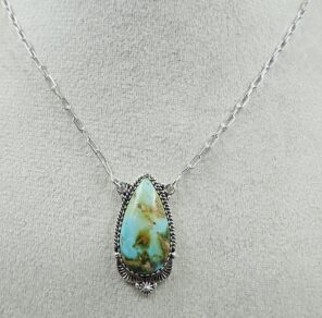 Sonoran Gold Turquoise 925 Sterling Silver Necklace (RS36-79)