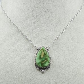 Sonoran Gold Turquoise 925 Sterling Silver Necklace (RS36-74)