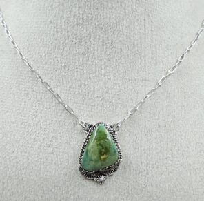 Sonoran Gold Turquoise 925 Sterling Silver Necklace (RS36-76)