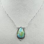 Sonoran Gold Turquoise 925 Sterling Silver Necklace (RS36-86)