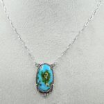 Sonoran Gold Turquoise 925 Sterling Silver Necklace (RS36-87)