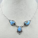 Golden Hill Turquoise 925 Sterling Silver Necklace (REXT134-158)
