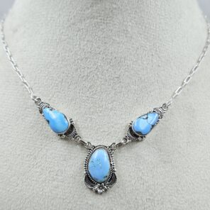 Golden Hill Turquoise 925 Sterling Silver Necklace (REXT134-160)