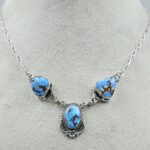 Golden Hill Turquoise 925 Sterling Silver Necklace (REXT134-155)