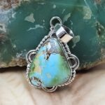 Sonoran Gold Turquoise 1.25" 925 Sterling Silver Pendant (REXT68-351)