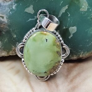 Sonoran Gold Turquoise 1.25" 925 Sterling Silver Pendant (REXT68-346)