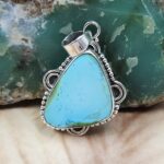Sonoran Gold Turquoise 1.25" 925 Sterling Silver Pendant (REXT68-355)