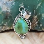 Sonoran Gold Turquoise 1.25" 925 Sterling Silver Pendant (REXT68-374)