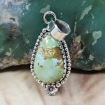 Sonoran Gold Turquoise 1.25" 925 Sterling Silver Pendant (REXT68-366)