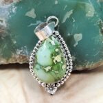 Sonoran Gold Turquoise 1.25" 925 Sterling Silver Pendant (REXT68-364)