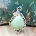 Sonoran Gold Turquoise 1.25" 925 Sterling Silver Pendant (REXT68-372)