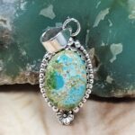 Sonoran Gold Turquoise 1.25" 925 Sterling Silver Pendant (REXT68-377)