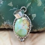 Sonoran Gold Turquoise 1.25" 925 Sterling Silver Pendant (REXT68-378)