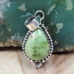Sonoran Gold Turquoise 1.25" 925 Sterling Silver Pendant (REXT68-376)