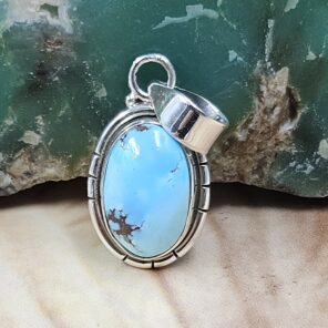 Golden Hills Turquoise 1.25" 925 Sterling Silver Pendant (REXT68-107)