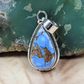 Golden Hills Turquoise 1.25" 925 Sterling Silver Pendant (REXT68-112)