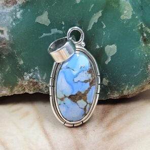 Golden Hills Turquoise 1.25" 925 Sterling Silver Pendant (REXT68-113)