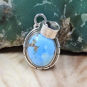 Golden Hills Turquoise 1.25" 925 Sterling Silver Pendant (REXT68-114)