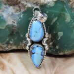 Golden Hills Turquoise 1.5" 925 Sterling Silver Pendant (REXT68-176)