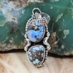 Golden Hills Turquoise 1.5" 925 Sterling Silver Pendant (REXT68-181)