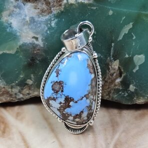 Golden Hills Turquoise 1.25" 925 Sterling Silver Pendant (REXT68-45)