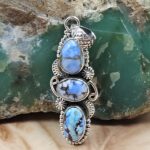 Golden Hills Turquoise 1.5" 925 Sterling Silver Pendant (REXT68-213)