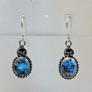 Golden Hills Turquoise 1.25" 925 Sterling Silver Earrings (RS73-111)