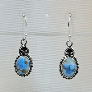 Golden Hills Turquoise 1.25" 925 Sterling Silver Earrings (RS73-117)