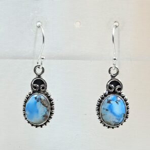 Golden Hills Turquoise 1.25" 925 Sterling Silver Earrings (RS73-118)