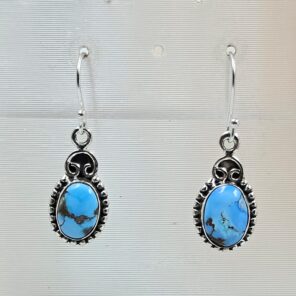 Golden Hills Turquoise 1.25" 925 Sterling Silver Earrings (RS73-122)