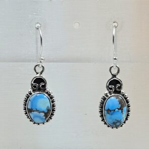 Golden Hills Turquoise 1.25" 925 Sterling Silver Earrings (RS73-124)