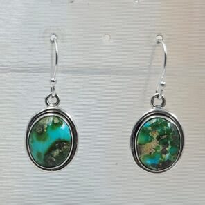Sonoran Gold Turquoise 1.25" 925 Sterling Silver Earrings (RS73-38)