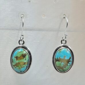 Sonoran Gold Turquoise 1.25" 925 Sterling Silver Earrings (RS73-39)