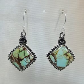 Sonoran Gold Turquoise 1.25" 925 Sterling Silver Earrings (RS73-68)