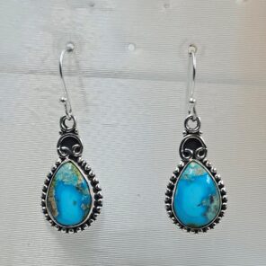 Sonoran Gold Turquoise 1.25" 925 Sterling Silver Earrings (RS73-69)