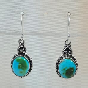 Sonoran Gold Turquoise 1.25" 925 Sterling Silver Earrings (RS73-76)