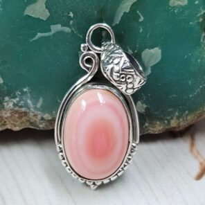 Pink Queen Conch 1" 925 Sterling Silver Pendant (REXT89-216)