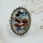 Multi Stone Composite Size US 9 925  Sterling Silver Ring (RS49-142)