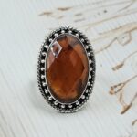 Hessonite Garnet Size US 6 925  Sterling Silver Ring (RS49-154)