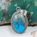 Kingman Turquoise 1.25" Sterling Silver Pendant (RS50-15)