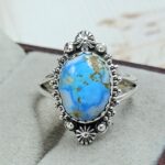Golden Hills Turquoise Size US 7 925 Sterling Silver Ring (REXT4-226)