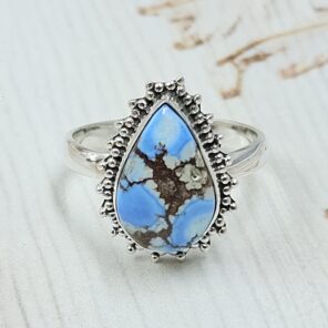 Golden Hills Turquoise Size US 7 925 Sterling Silver Ring (REXT4-349)