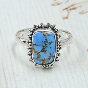 Golden Hills Turquoise Size US 8 925 Sterling Silver Ring (REXT4-353)