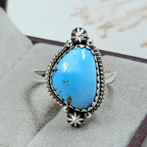 Golden Hills Turquoise Size US 8 925 Sterling Silver Ring (REXT4-211)