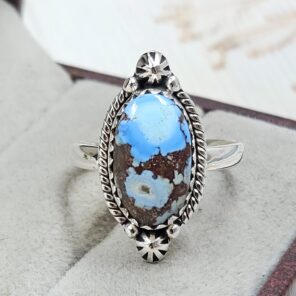 Golden Hills Turquoise Size US 8 925 Sterling Silver Ring (REXT4-210)
