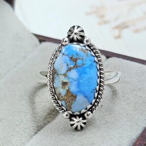 Golden Hills Turquoise Size US 7 925 Sterling Silver Ring (REXT4-214)