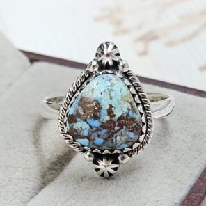 Golden Hills Turquoise Size US 9 925 Sterling Silver Ring (REXT4-208)