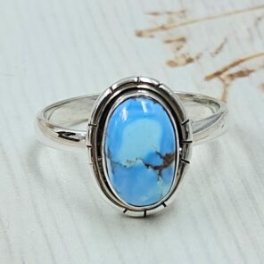 Golden Hills Turquoise Size US 8 925 Sterling Silver Ring (REXT4-266)