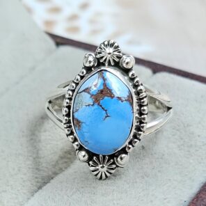 Golden Hills Turquoise Size US 7 925 Sterling Silver Ring (REXT4-242)