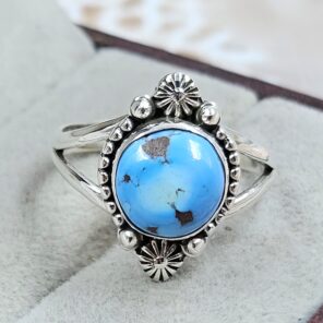 Golden Hills Turquoise Size US 8 925 Sterling Silver Ring (REXT4-245)